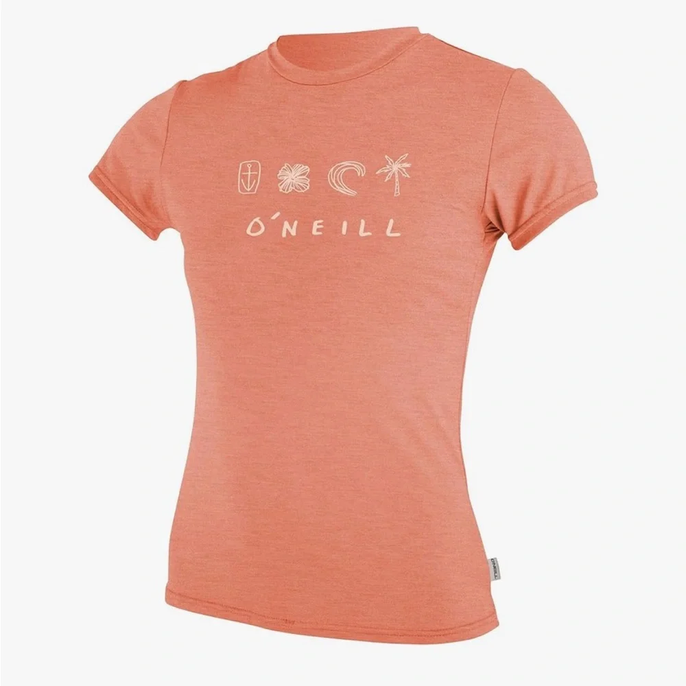 O'NEILL Girls Hybrid Short Sleeve Sun Rash Guard Shirt - Girls size 12 - NWOT